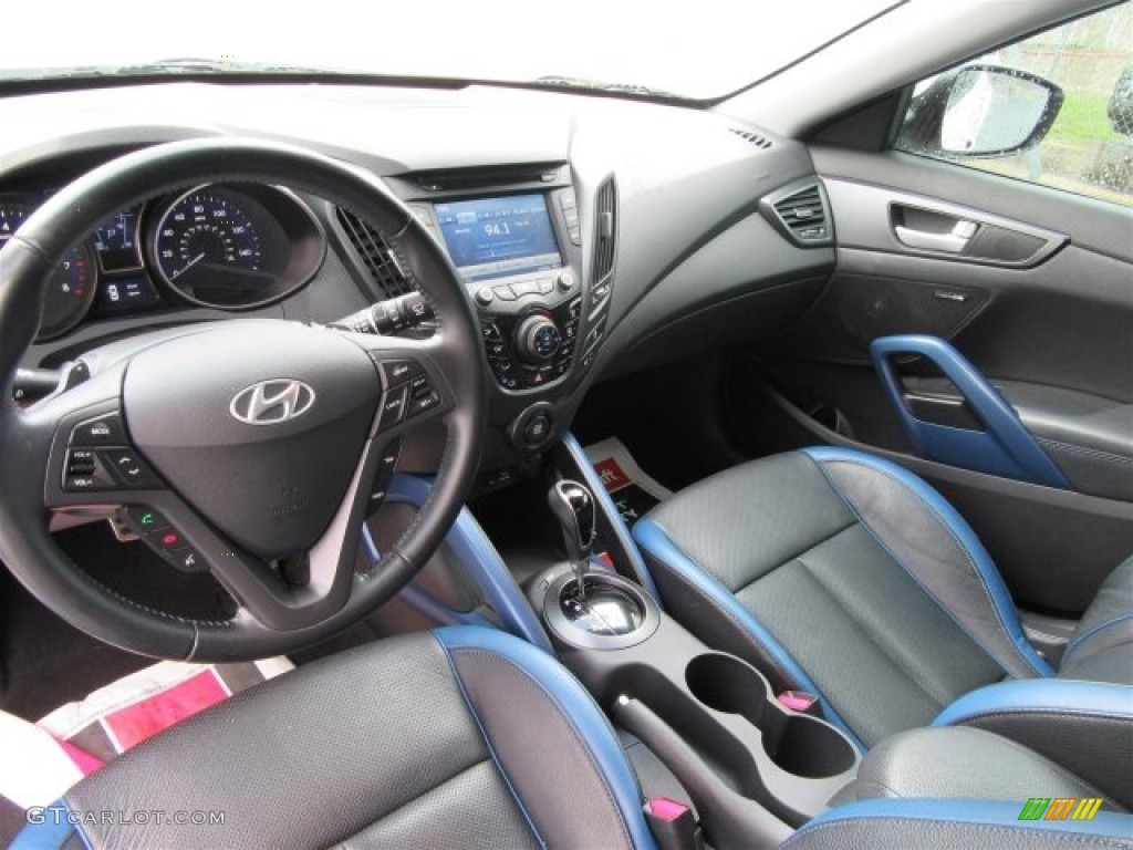 2013 Veloster Turbo - Elite White Pearl / Blue photo #16