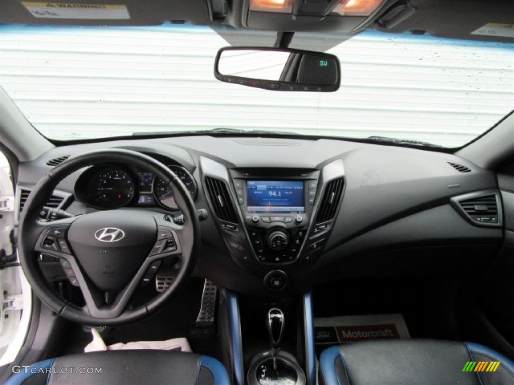2013 Veloster Turbo - Elite White Pearl / Blue photo #35