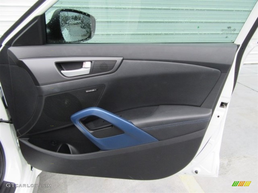 2013 Veloster Turbo - Elite White Pearl / Blue photo #40