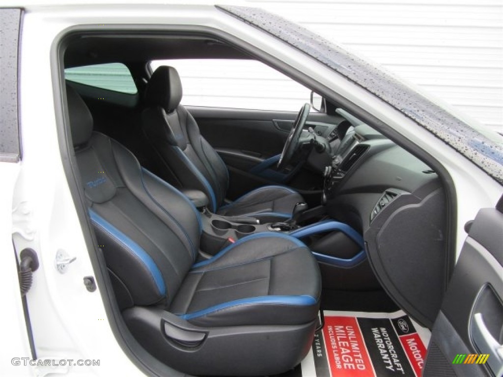 2013 Veloster Turbo - Elite White Pearl / Blue photo #42