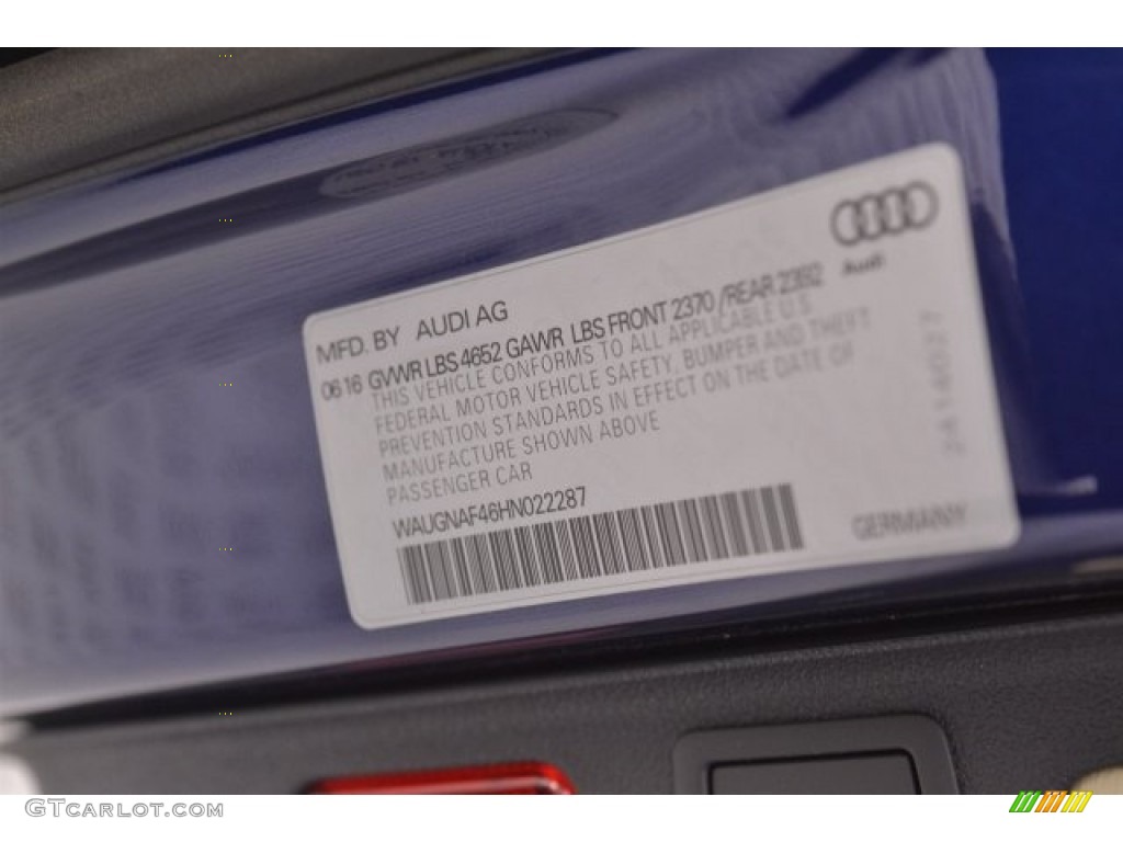 2017 A4 2.0T Premium - Scuba Blue Metallic / Atlas Beige photo #11