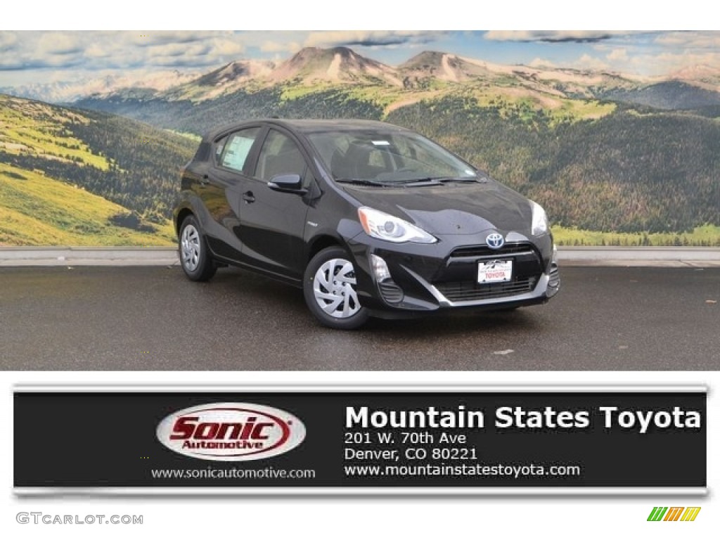 2016 Prius c Two - Black Sand Pearl / Ash/Black photo #1