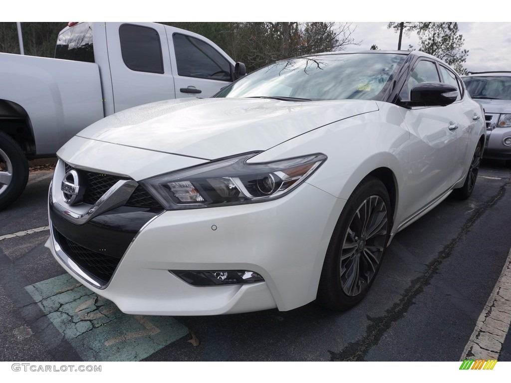 Pearl White 2017 Nissan Maxima SV Exterior Photo #117919675