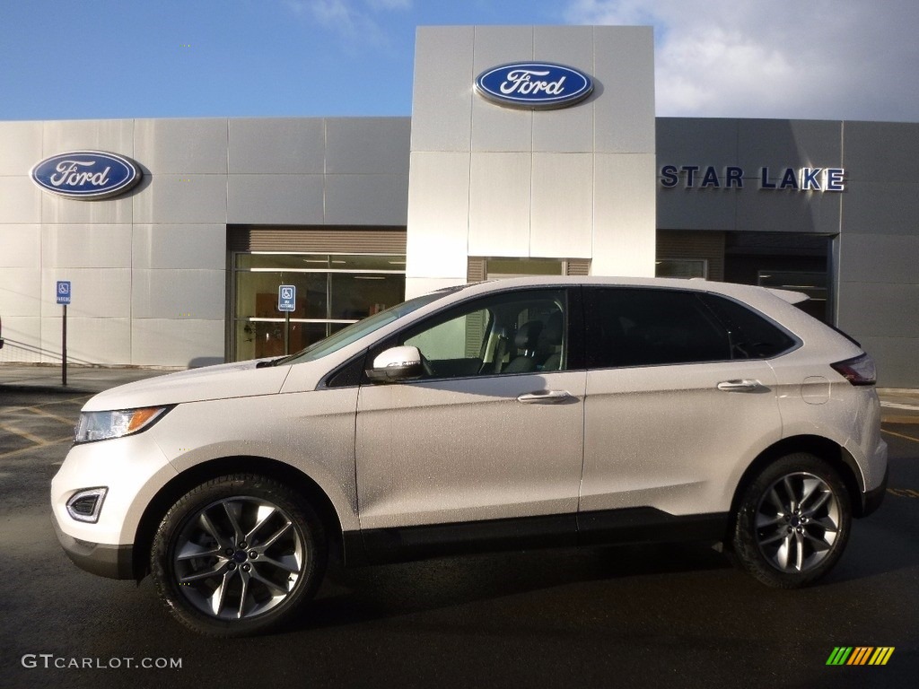 2017 White Platinum Metallic Ford Edge Anium Awd 117910770 2017 Edge Anium Awd White Platinum Metallic Ebony Photo 1