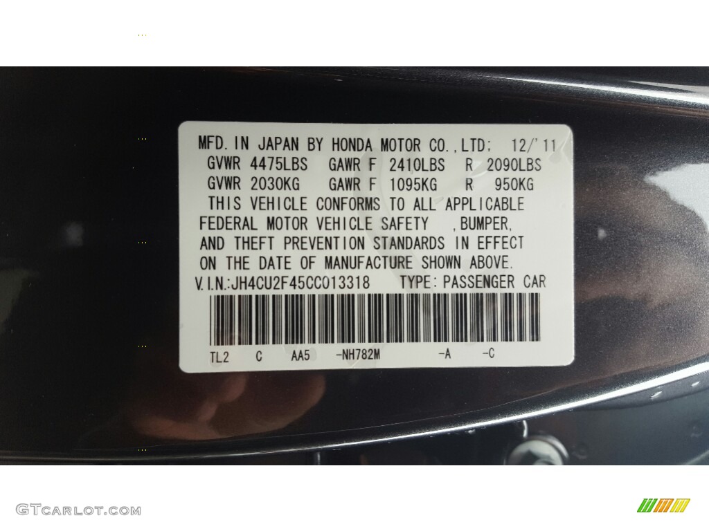 2012 TSX Sedan - Graphite Luster Metallic / Ebony photo #34