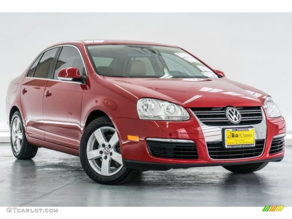 2008 Jetta SE Sedan - Salsa Red / Pure Beige photo #12