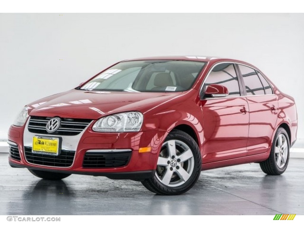 2008 Jetta SE Sedan - Salsa Red / Pure Beige photo #14