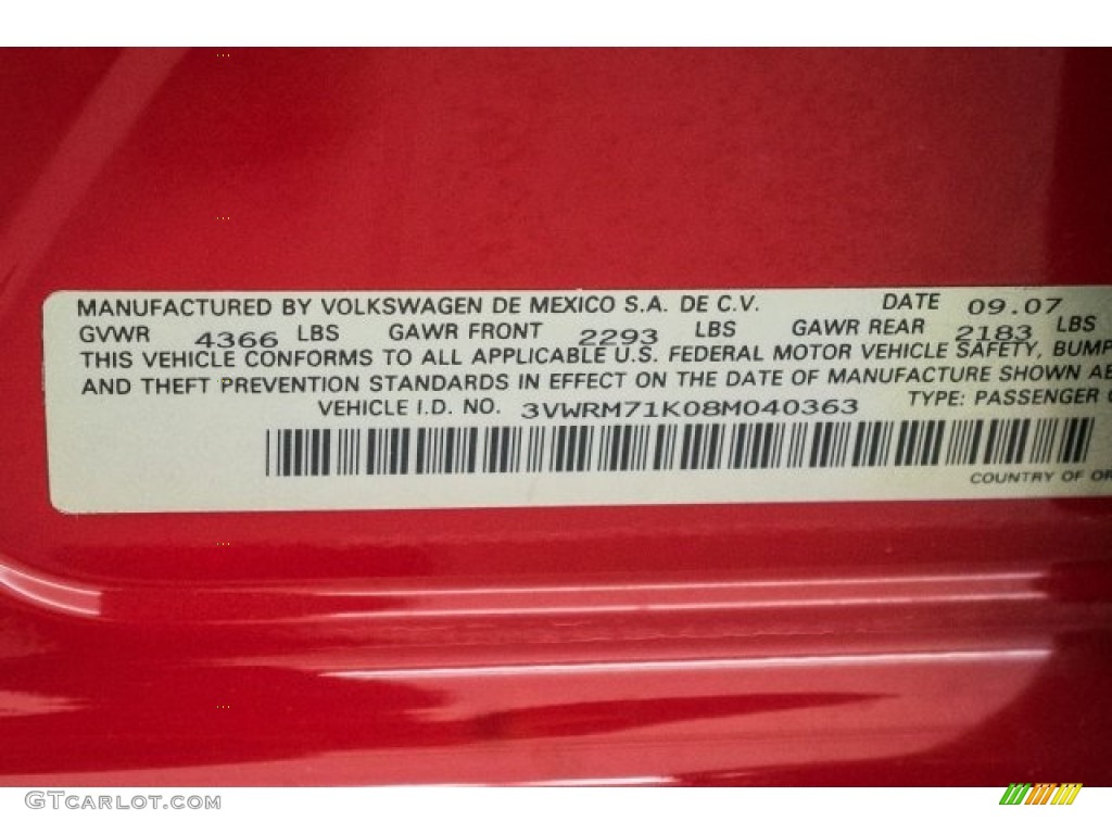 2008 Jetta SE Sedan - Salsa Red / Pure Beige photo #18