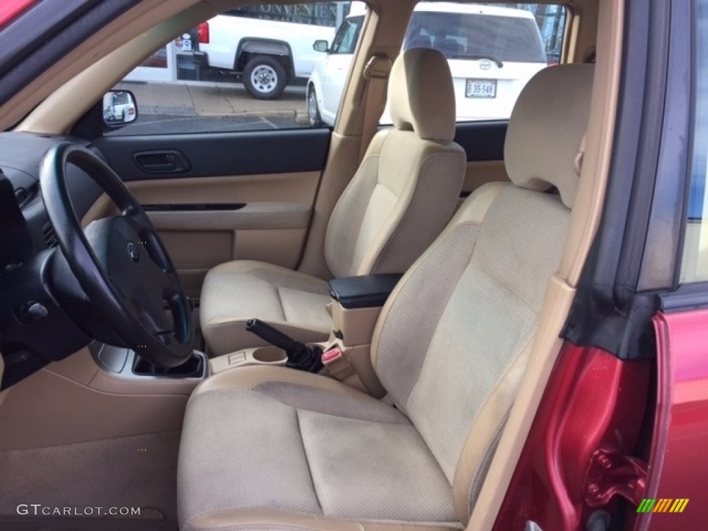 2003 Forester 2.5 X - Cayenne Red Pearl / Beige photo #2