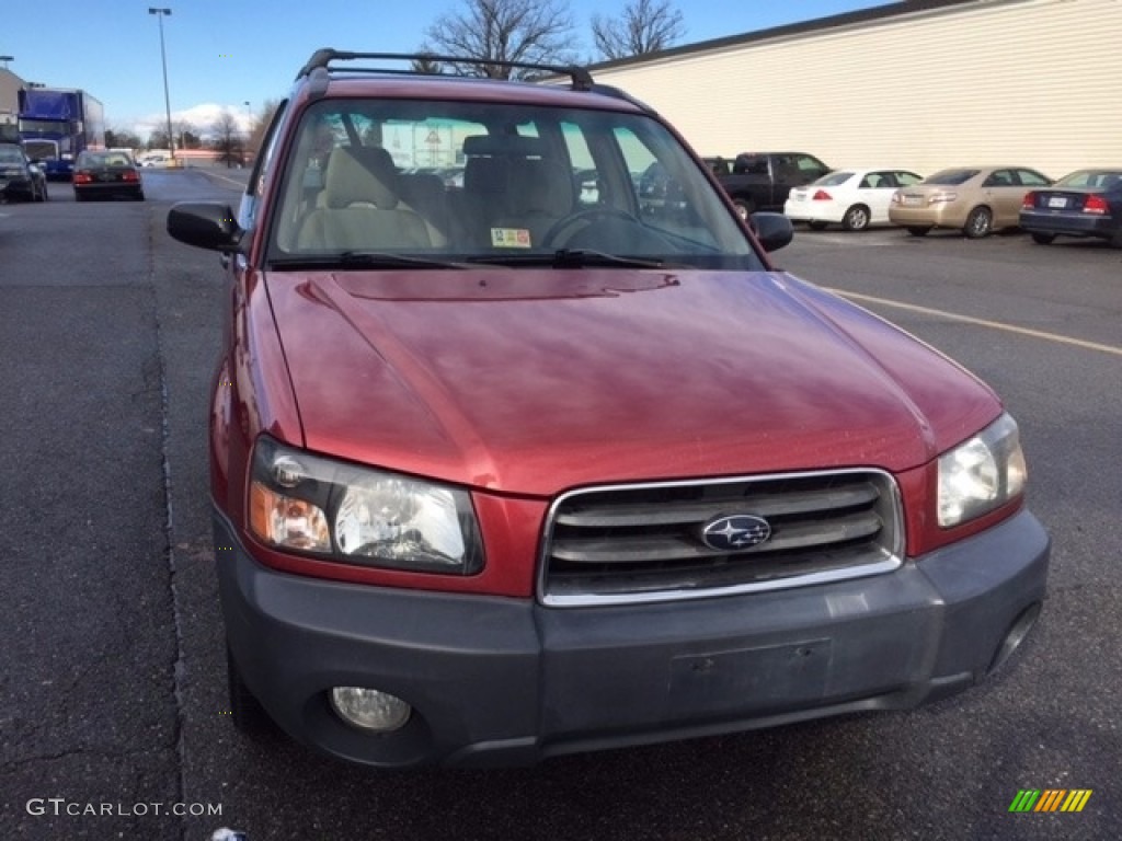 2003 Forester 2.5 X - Cayenne Red Pearl / Beige photo #12