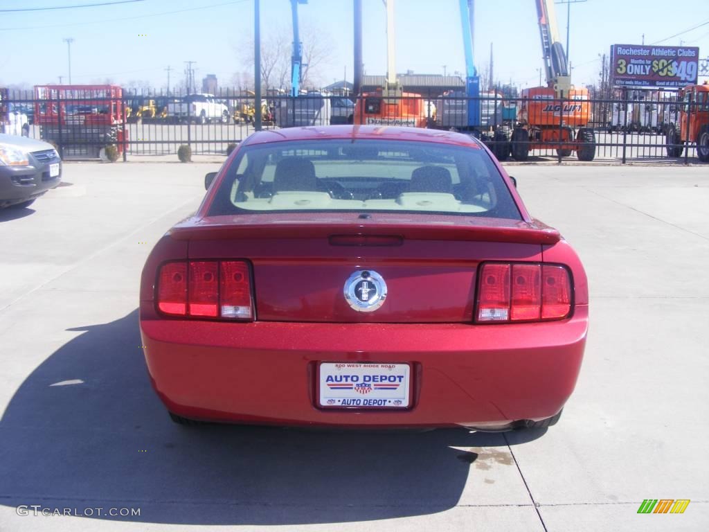 2007 Mustang V6 Deluxe Coupe - Redfire Metallic / Medium Parchment photo #11