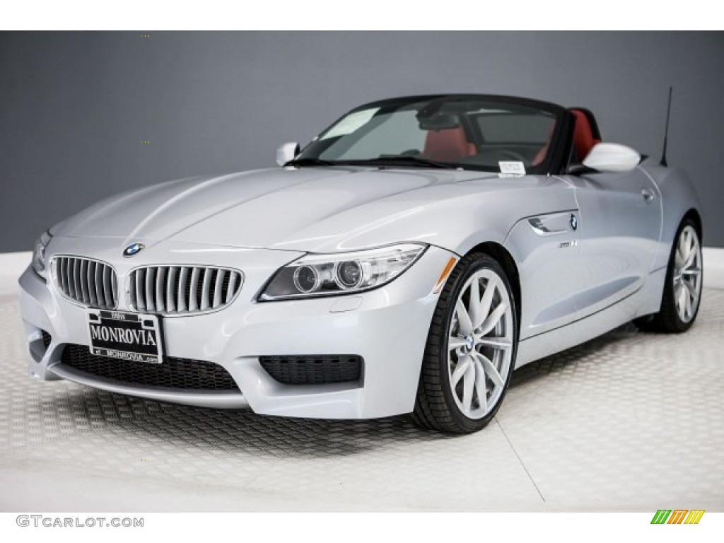 2014 Z4 sDrive35i - Glacier Silver Metallic / Coral Red photo #13