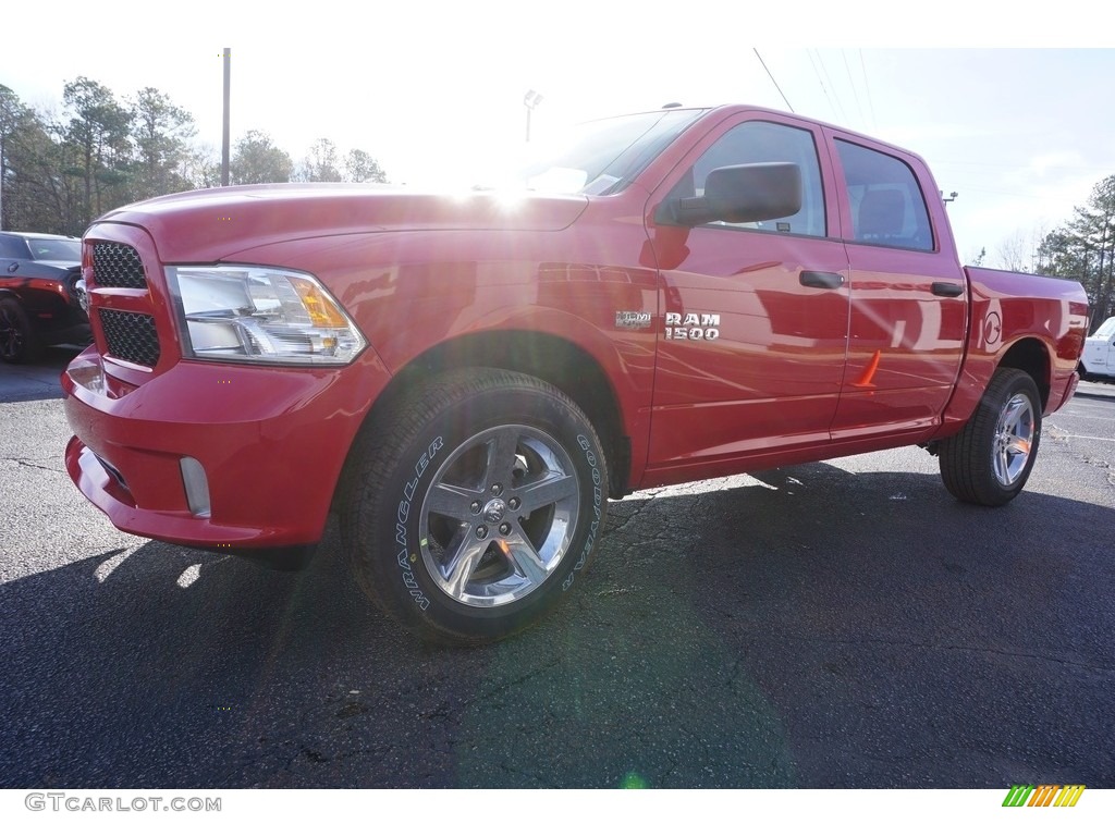 2017 1500 Express Crew Cab 4x4 - Flame Red / Black/Diesel Gray photo #3