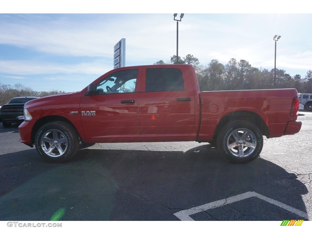 2017 1500 Express Crew Cab 4x4 - Flame Red / Black/Diesel Gray photo #4