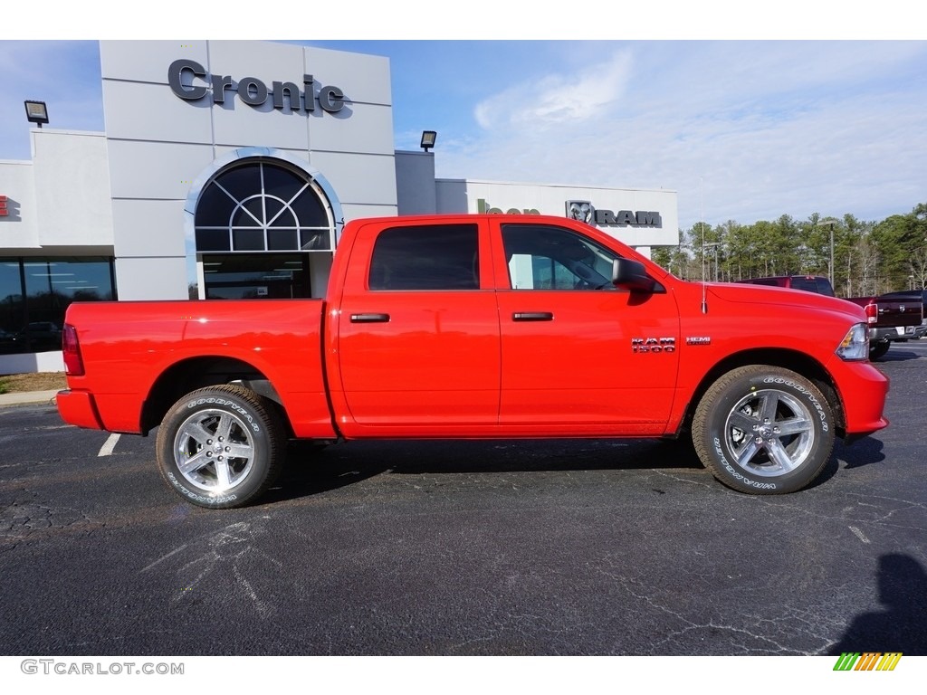 2017 1500 Express Crew Cab 4x4 - Flame Red / Black/Diesel Gray photo #7