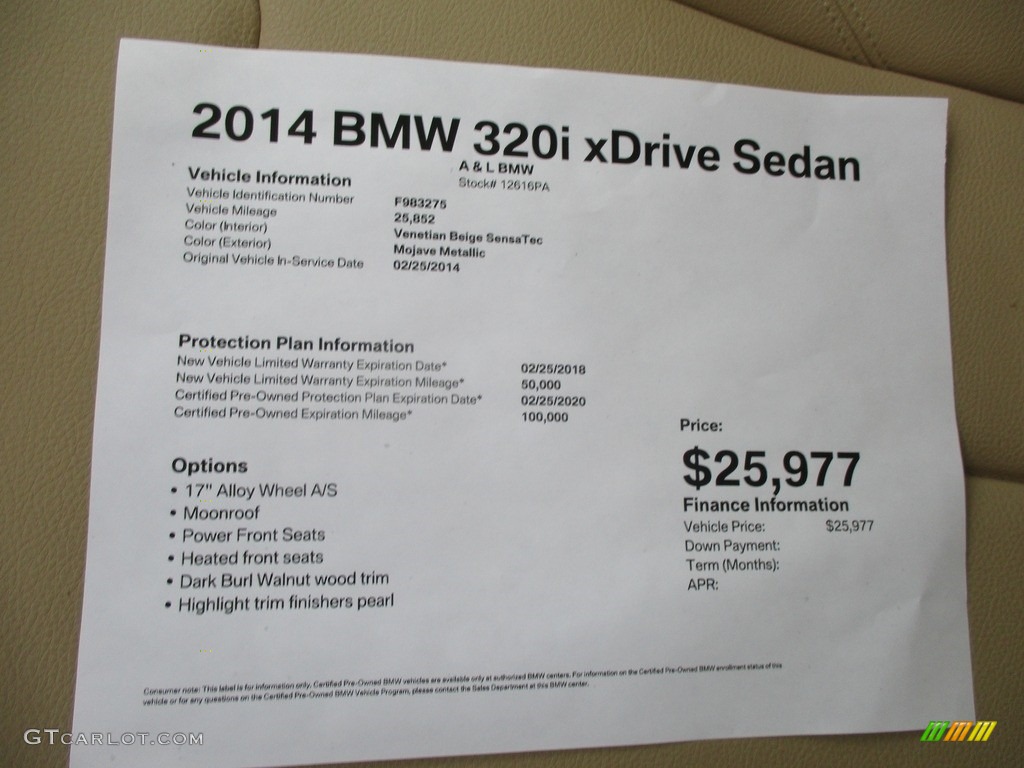 2014 3 Series 320i xDrive Sedan - Mojave Metallic / Venetian Beige photo #12