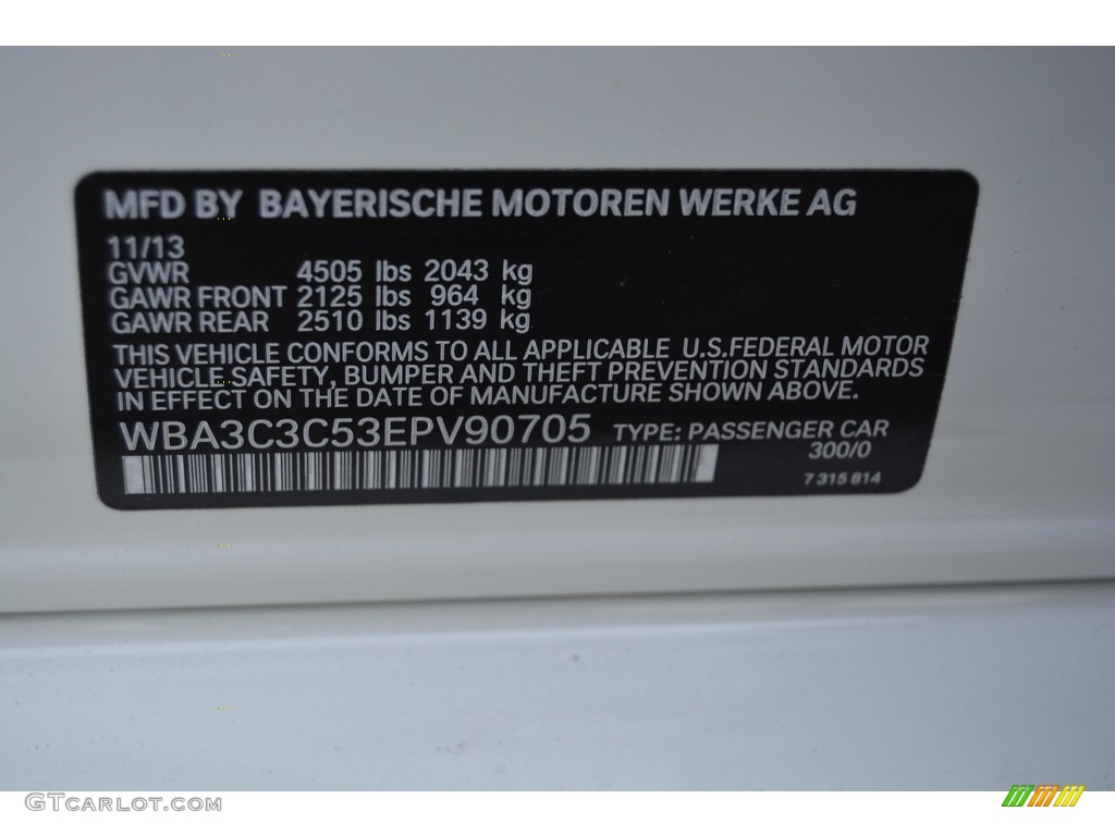 2014 3 Series 320i xDrive Sedan - Alpine White / Black photo #34