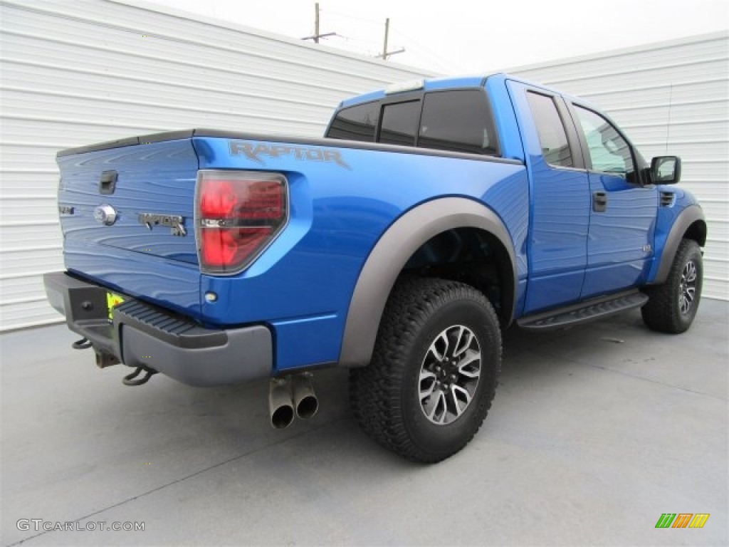 2012 F150 SVT Raptor SuperCab 4x4 - Blue Flame Metallic / Raptor Black Leather/Cloth photo #7