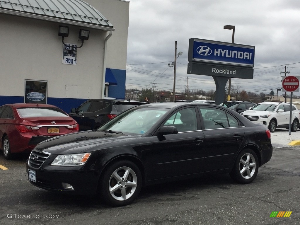 2010 Sonata SE V6 - Ebony Black / Gray photo #1