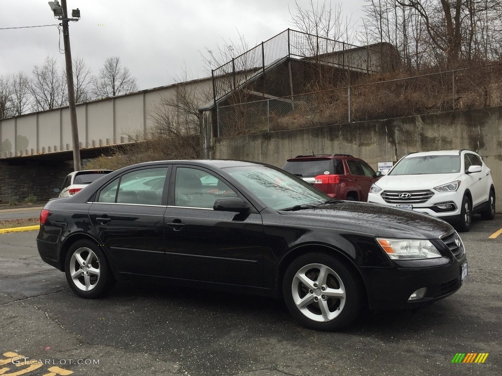 2010 Sonata SE V6 - Ebony Black / Gray photo #3
