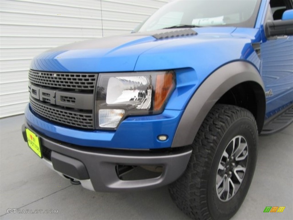2012 F150 SVT Raptor SuperCab 4x4 - Blue Flame Metallic / Raptor Black Leather/Cloth photo #49