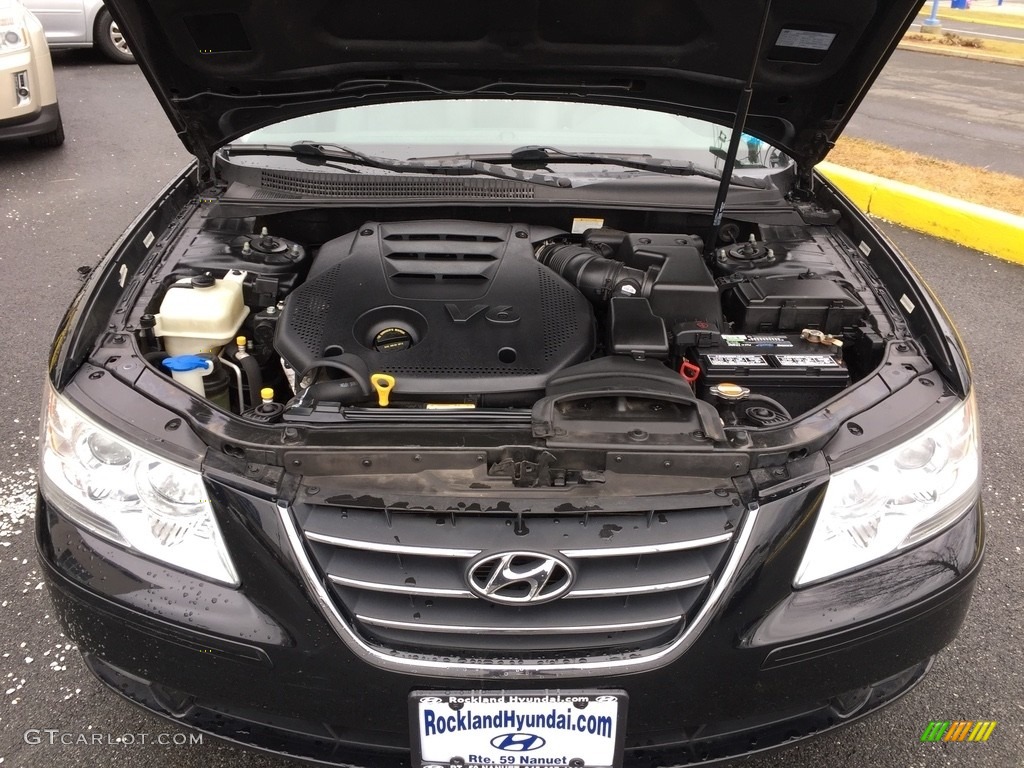 2010 Sonata SE V6 - Ebony Black / Gray photo #28