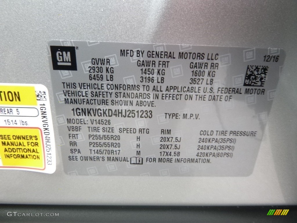 2017 Traverse LT AWD - Silver Ice Metallic / Ebony photo #16