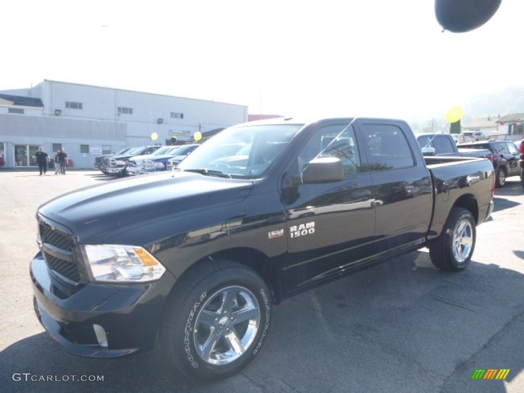 2016 1500 Tradesman Crew Cab 4x4 - Brilliant Black Crystal Pearl / Black/Diesel Gray photo #1