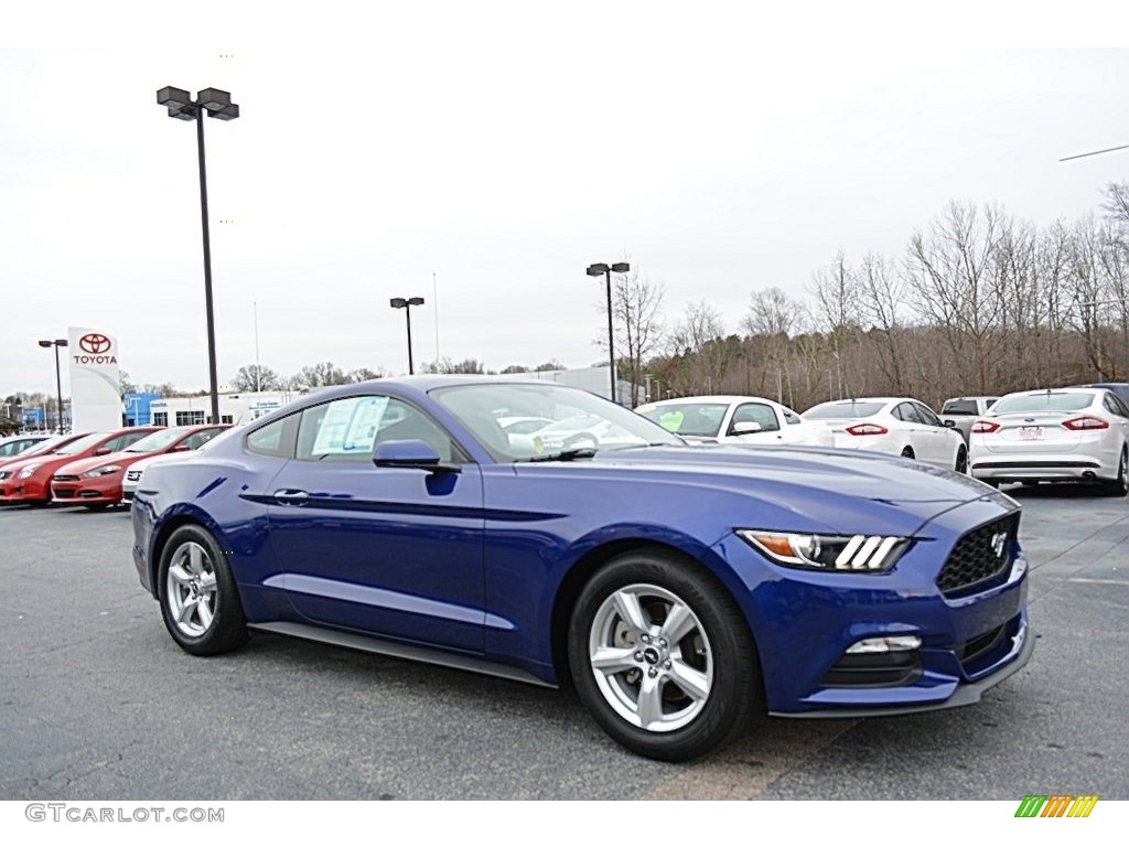 2016 Mustang V6 Coupe - Deep Impact Blue Metallic / Ebony photo #1