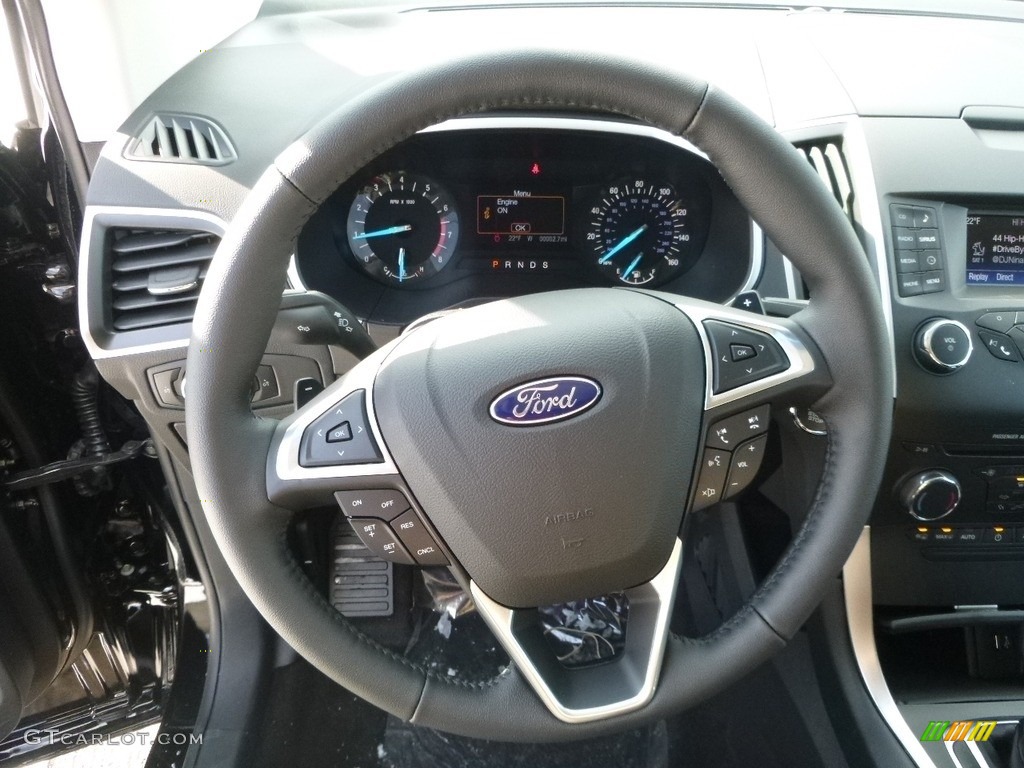 2017 Ford Edge SEL AWD Ebony Steering Wheel Photo #117969617