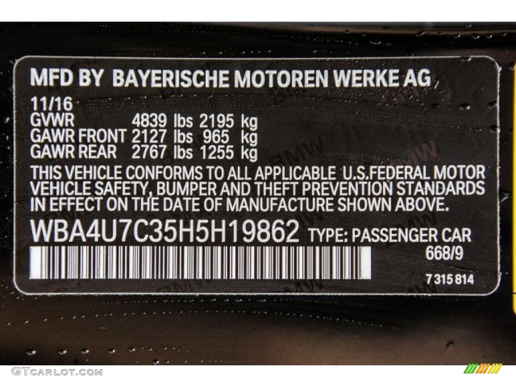 2017 4 Series Color Code 668 for Jet Black Photo #117970514