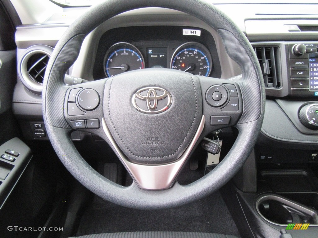 2017 Toyota RAV4 LE Black Steering Wheel Photo #117978470