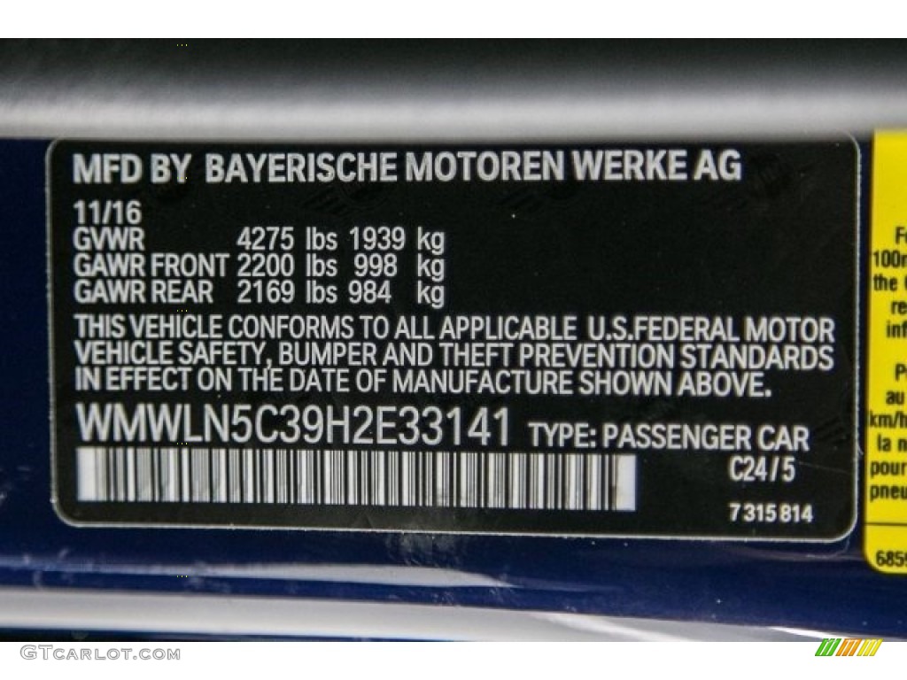 2017 Clubman Color Code C24 for Lapisluxury Blue Photo #117979290