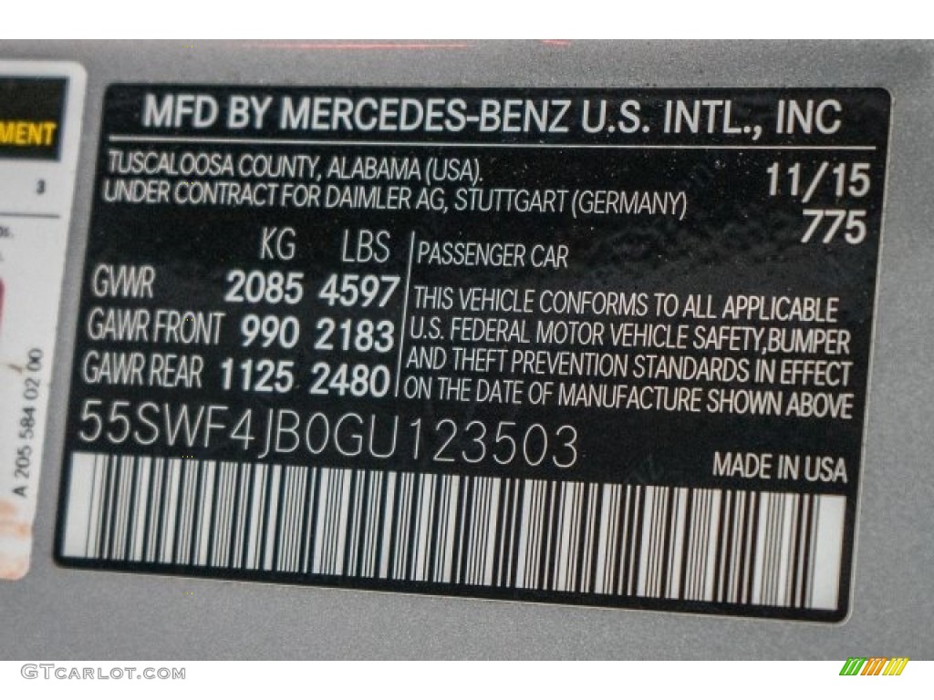 2016 C Color Code 775 for Iridium Silver Metallic Photo #117981207
