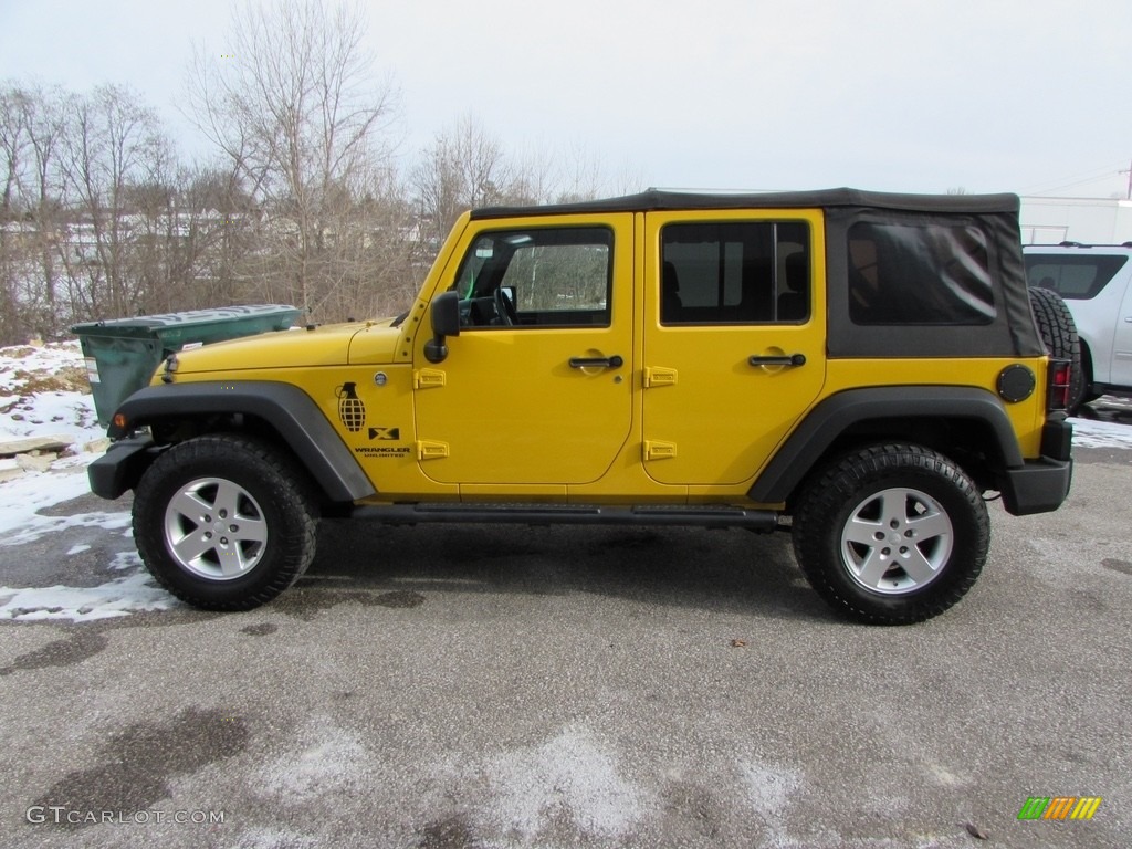 2009 Wrangler Unlimited X 4x4 - Detonator Yellow / Dark Slate Gray/Medium Slate Gray photo #1