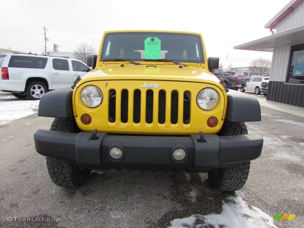 2009 Wrangler Unlimited X 4x4 - Detonator Yellow / Dark Slate Gray/Medium Slate Gray photo #3