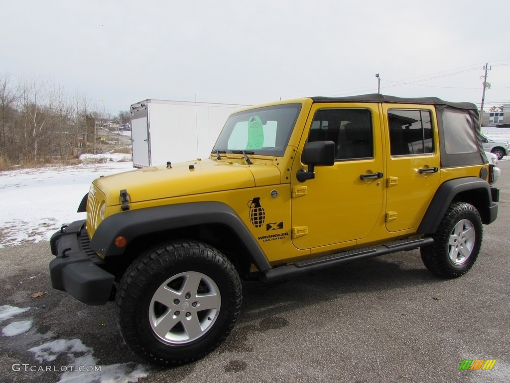 2009 Wrangler Unlimited X 4x4 - Detonator Yellow / Dark Slate Gray/Medium Slate Gray photo #6