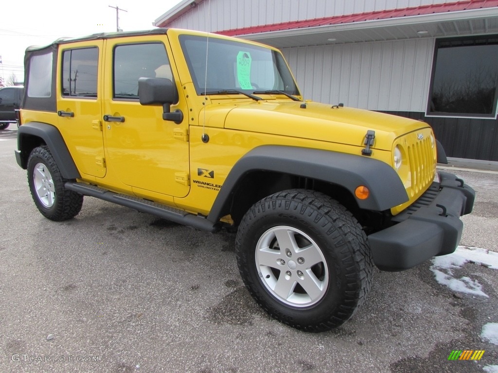 2009 Wrangler Unlimited X 4x4 - Detonator Yellow / Dark Slate Gray/Medium Slate Gray photo #7