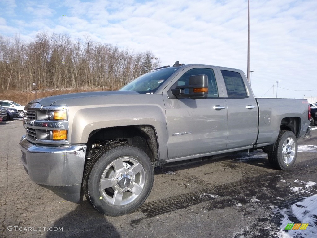 2017 Silverado 2500HD Work Truck Double Cab 4x4 - Pepperdust Metallic / Dark Ash/Jet Black photo #1