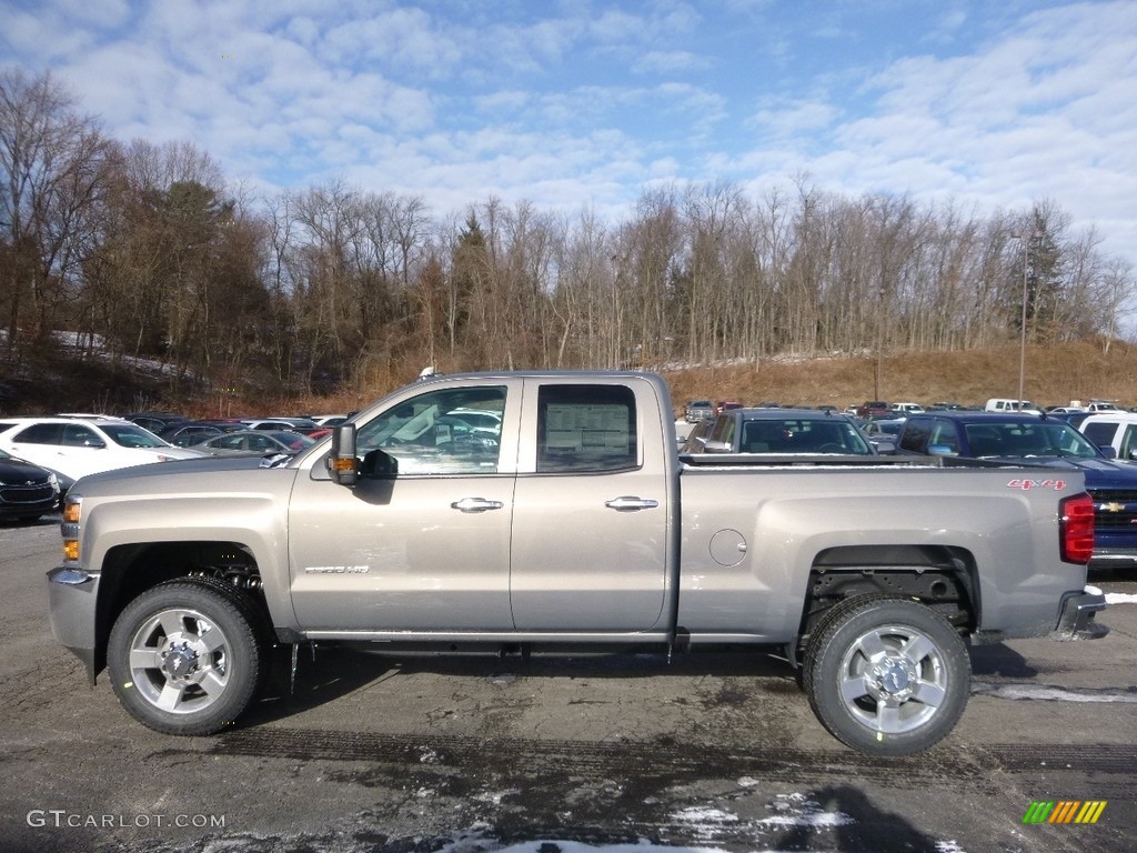 2017 Silverado 2500HD Work Truck Double Cab 4x4 - Pepperdust Metallic / Dark Ash/Jet Black photo #9