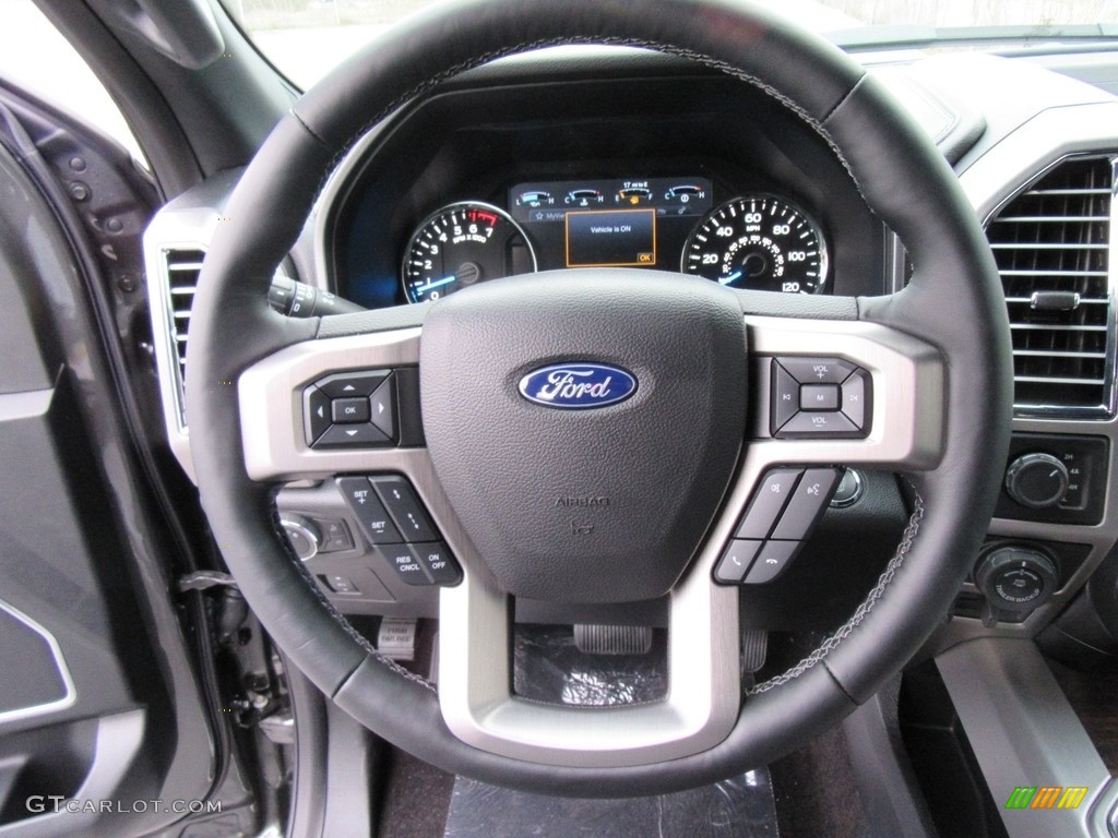 2017 Ford F150 Platinum SuperCrew 4x4 Black Steering Wheel Photo #117994192