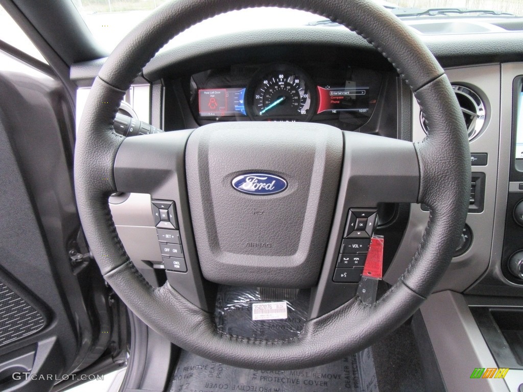 2017 Ford Expedition EL XLT 4x4 Ebony Steering Wheel Photo #117996313