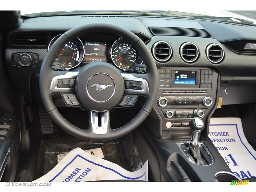 2017 Ford Mustang V6 Convertible Ebony Dashboard Photo #117996463