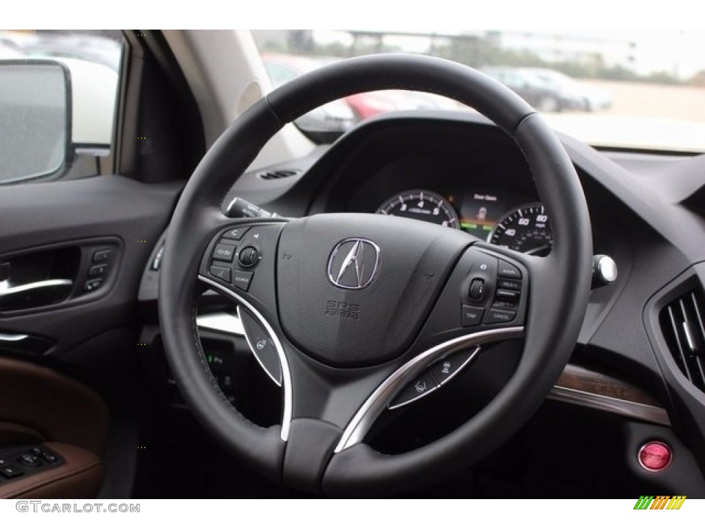 2017 Acura MDX Advance Espresso Steering Wheel Photo #117999682