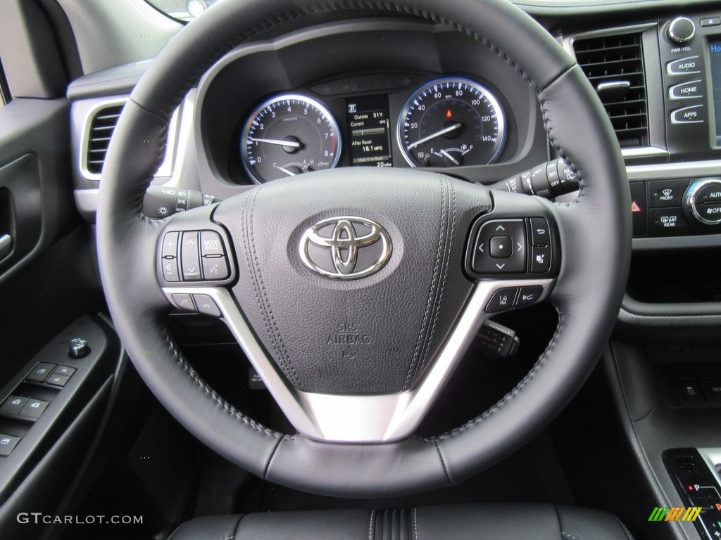 2017 Toyota Highlander SE Black Steering Wheel Photo #118004132