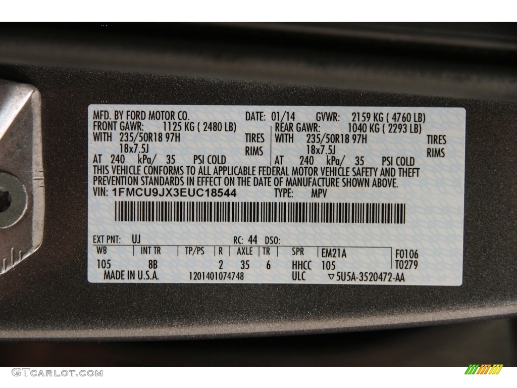 2014 Escape Titanium 1.6L EcoBoost 4WD - Sterling Gray / Charcoal Black photo #18