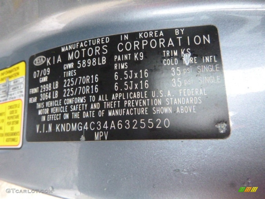 2010 Sedona LX - Glacier Blue / Gray photo #16