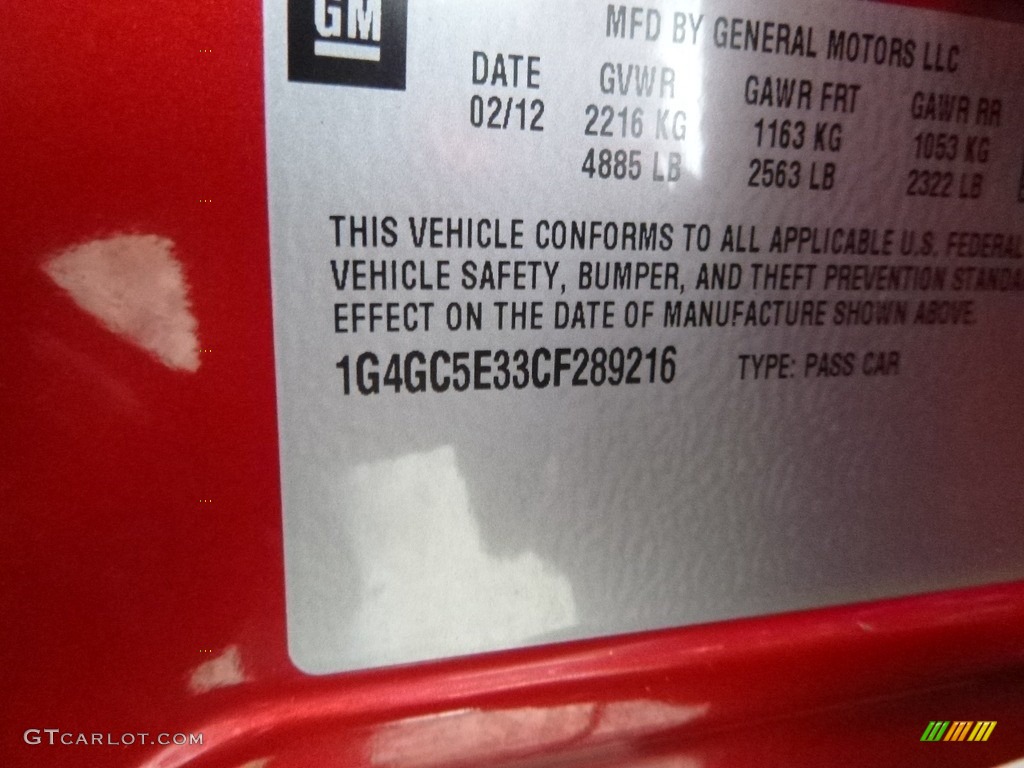 2012 LaCrosse FWD - Crystal Red Tintcoat / Titanium photo #15