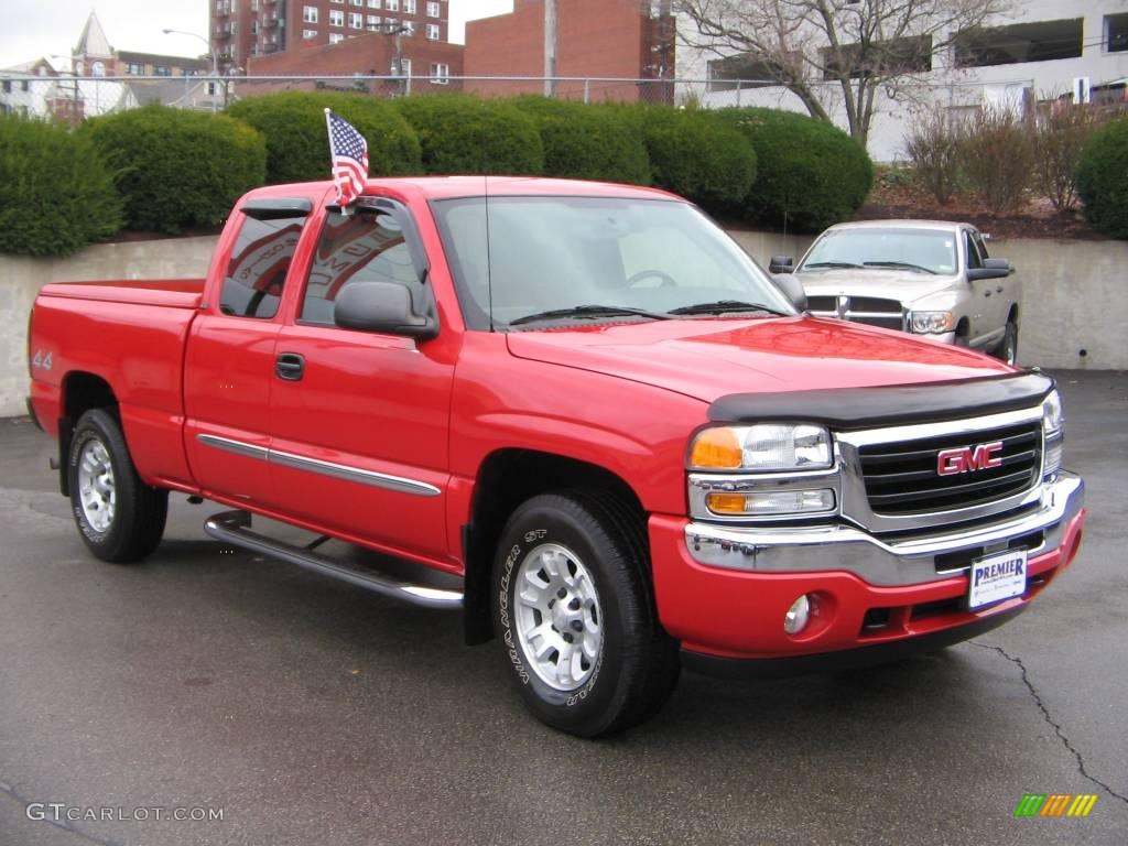 2005 Sierra 1500 SLE Extended Cab 4x4 - Fire Red / Dark Pewter photo #8