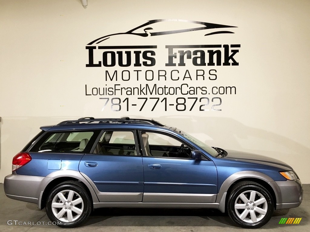 2008 Outback 2.5i Limited Wagon - Newport Blue Pearl / Warm Ivory photo #6